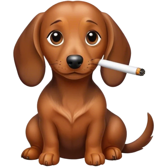 Miniature dachshund smoking emoji