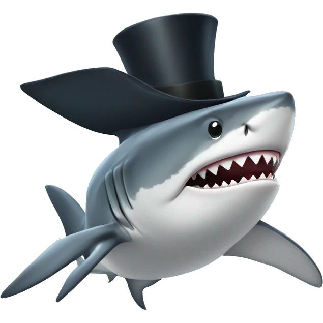 Shark with tophat emoji