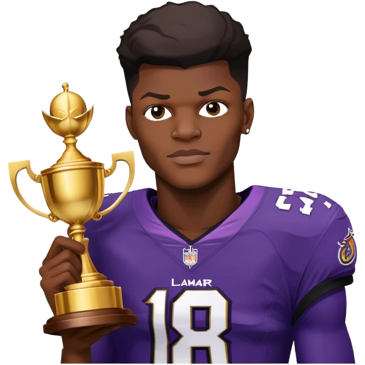 Lamar Jackson with trophy  emoji