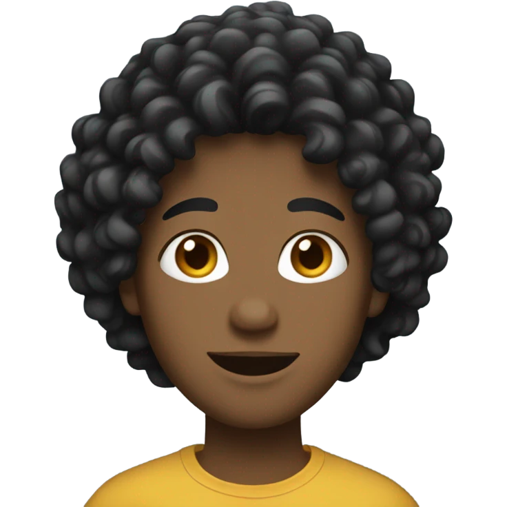 Black curly hair  emoji