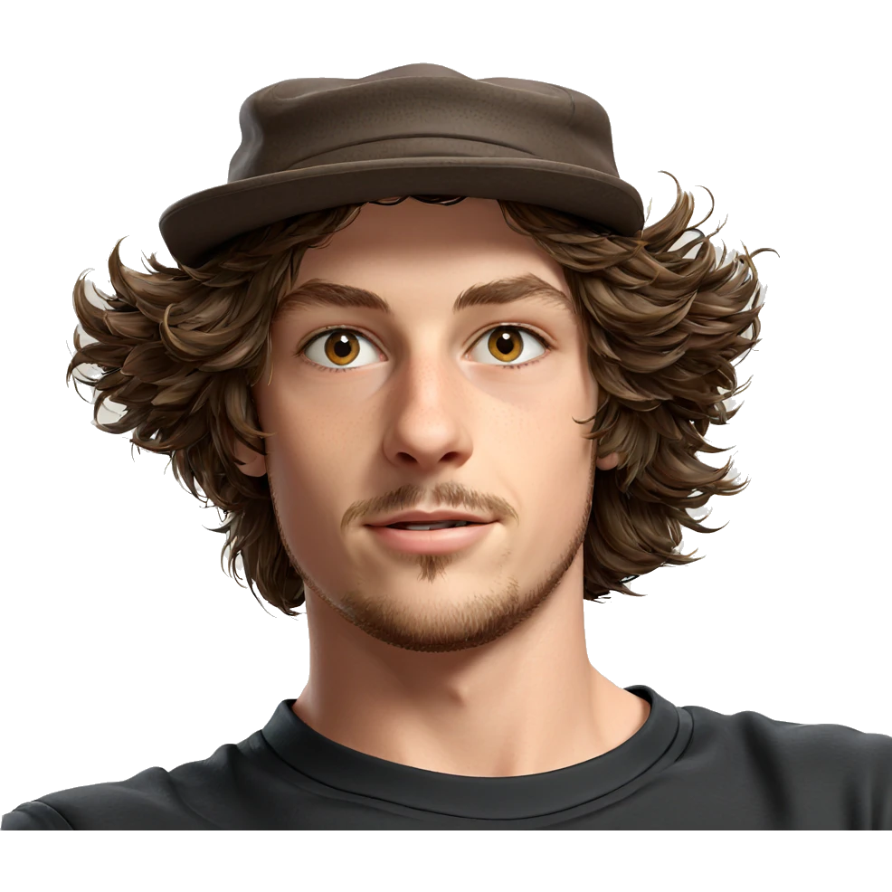 brown haired boy with hat emoji