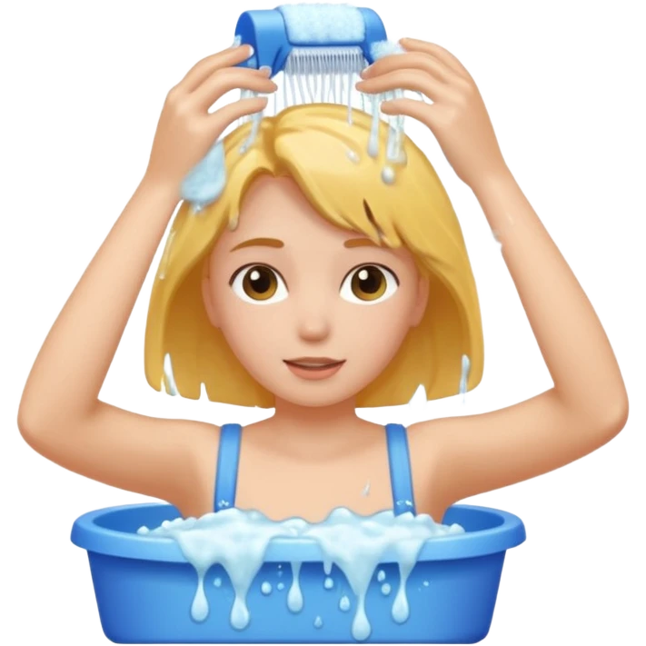 girl washes her hair emoji