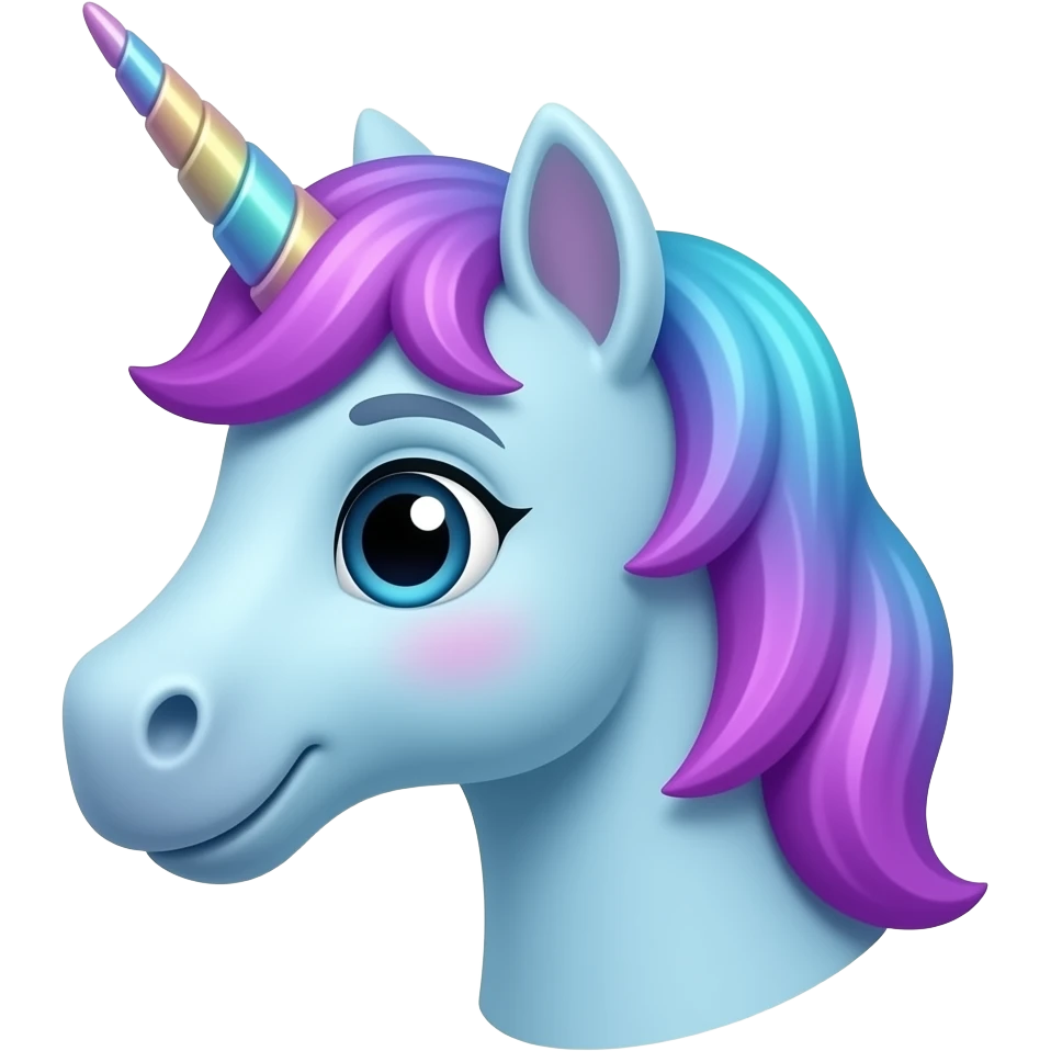 Blue and purple unicorn head emoji