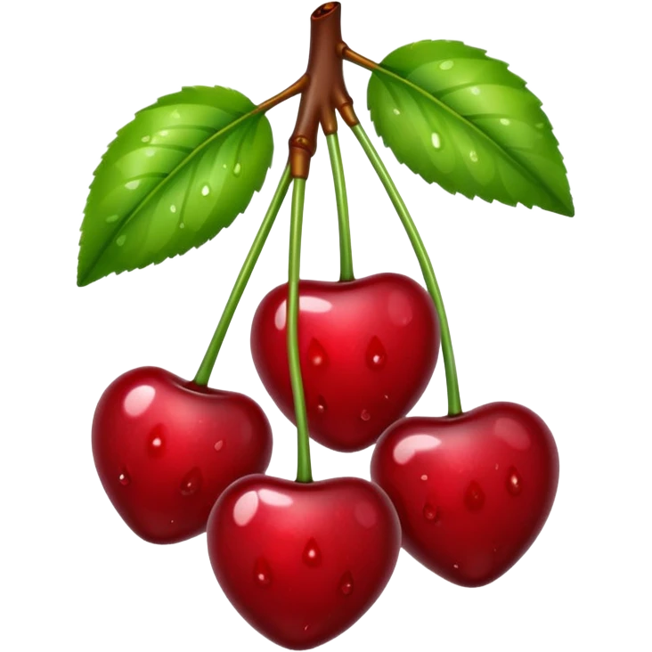 wet dripping cherries emoji