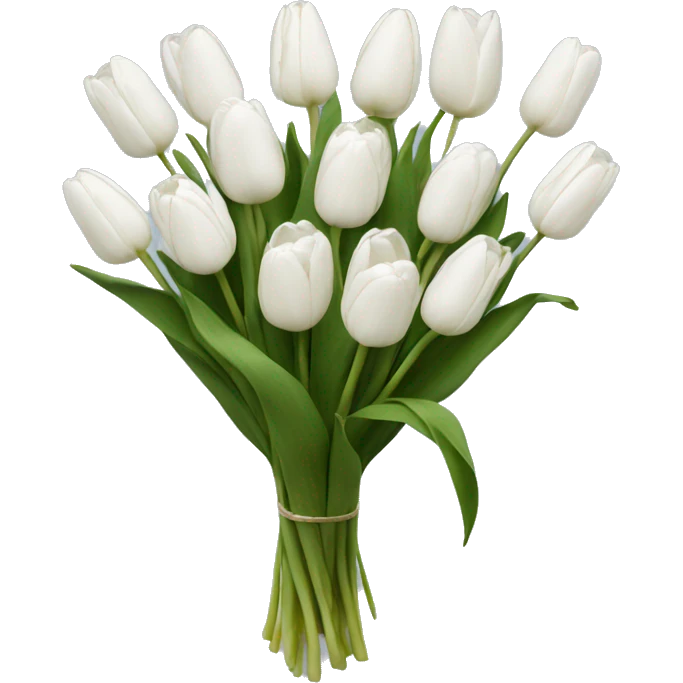 bouquet of white tulips emoji