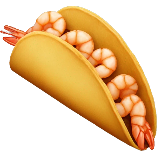 One deep fried, glazed, shrimp taco emoji