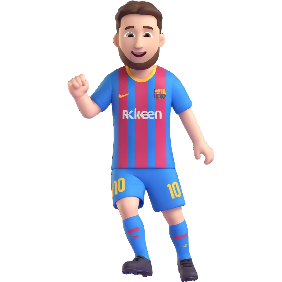 Messi celebrating a goal, 3D emoji style emoji