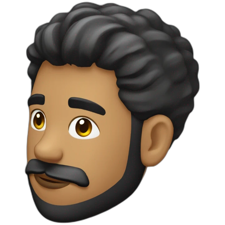 hombre de 26 años cabello corto negro y con canas barba con canas emoji