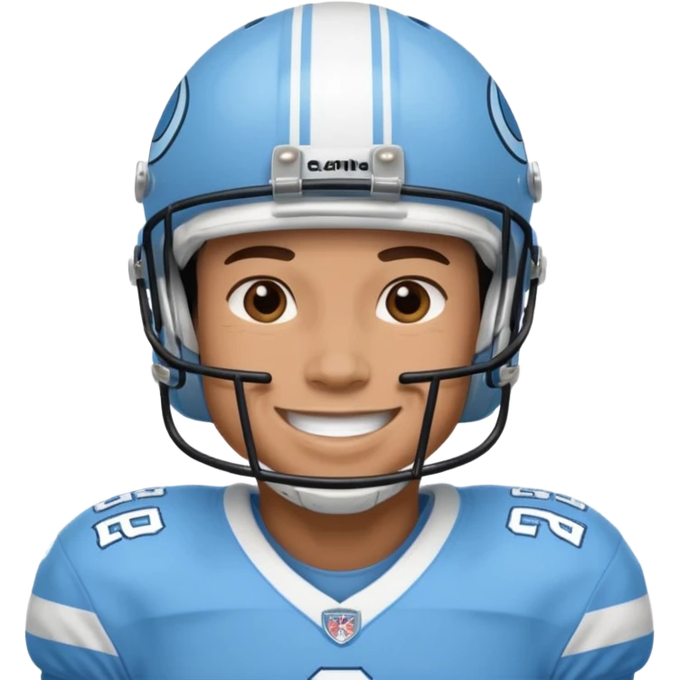 College football player in  Carolina Blue color  emoji