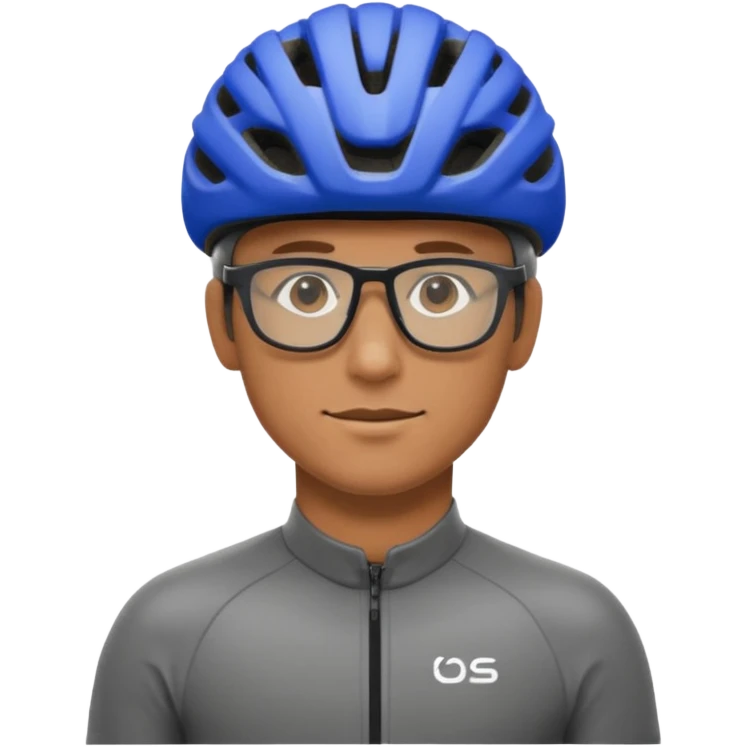 man wearing cycling helmet and glasses emoji