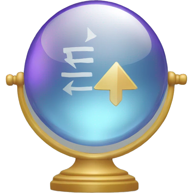crystal ball with a "reroute" symbol emoji