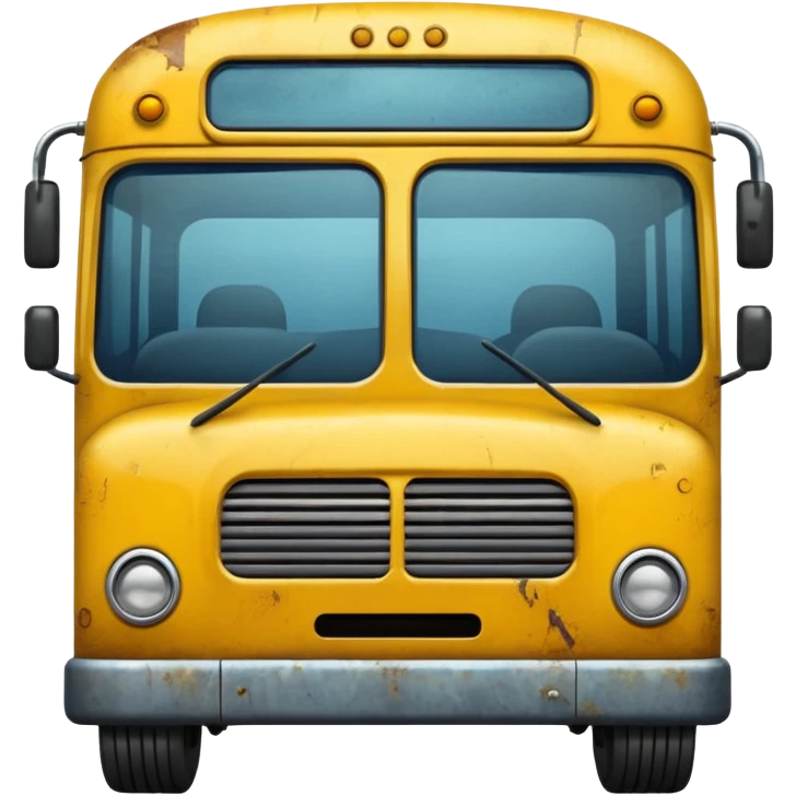 bus with a sad face emoji