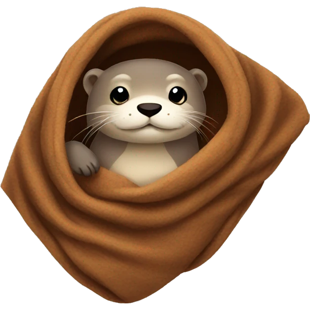 otter cozy in blanket emoji