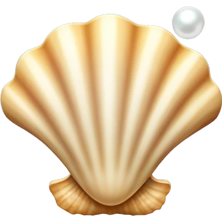 Beige seashell with pearl emoji