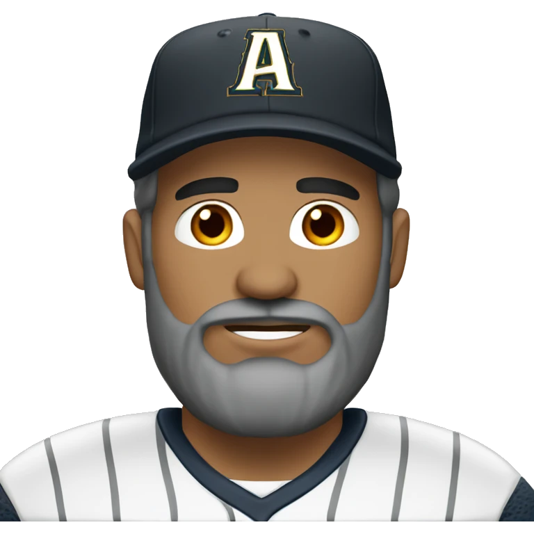 Hispanic man black hair bark grey beard eagles jersey and cap  emoji