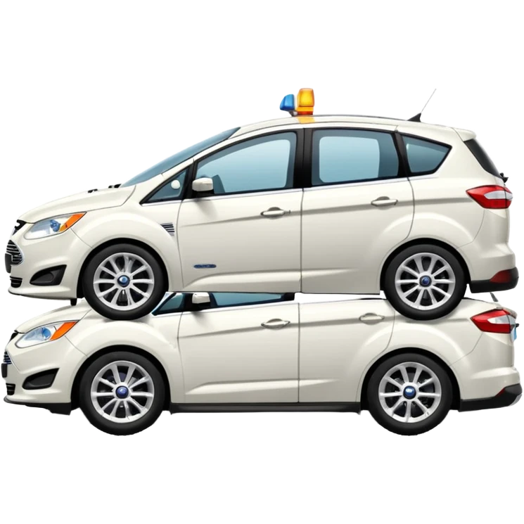 white ford car c max being towed by another car emoji