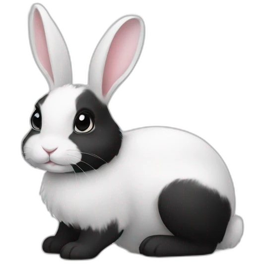 White and black bunny emoji