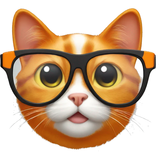 Orange cat with googles on emoji