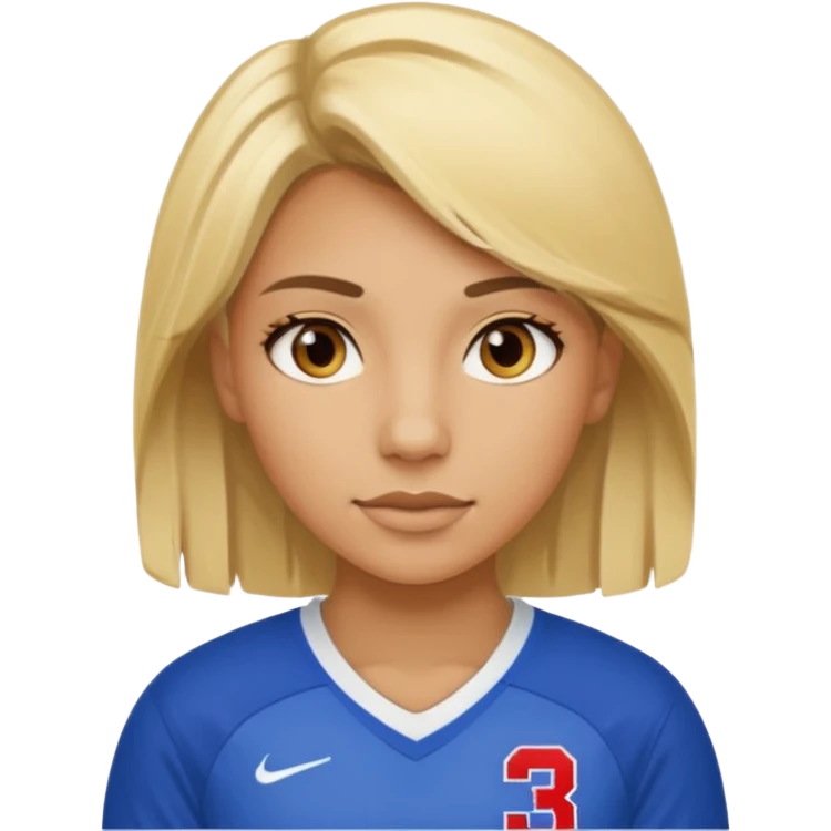 blonde female football player wearing number 33 emoji