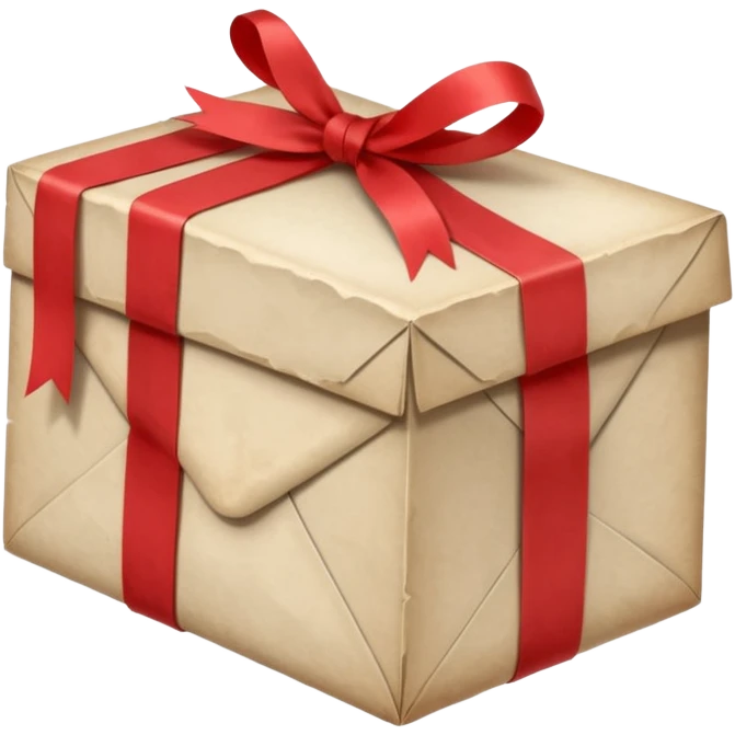 Stack aged letters, tied with a red ribbon, envelopes, corespondence, aesthetic emoji