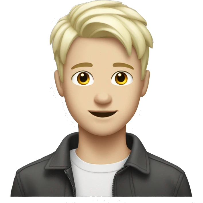 platinum blonde short hair white skin teen male emoji