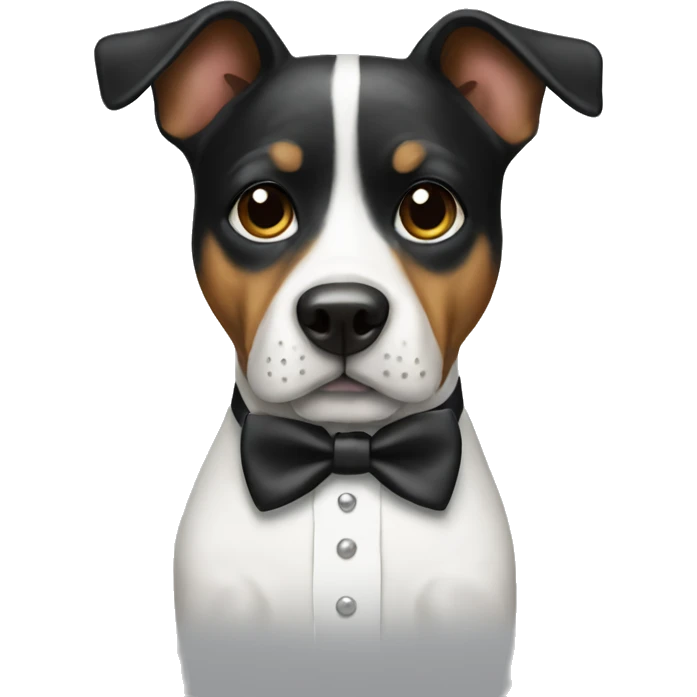 Classy dog in tuxedo emoji