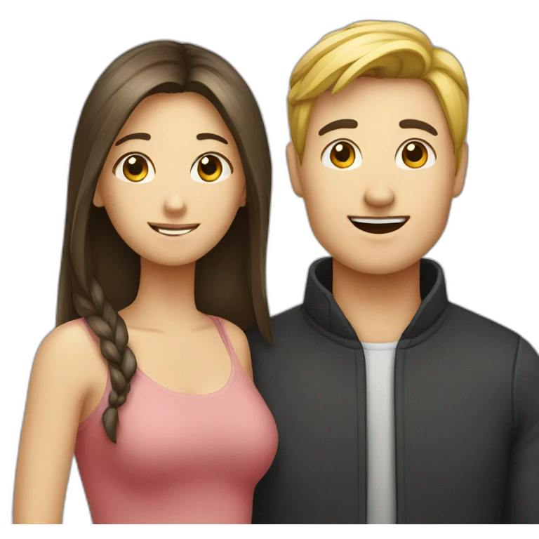 Couple with a european and a chinese emoji
