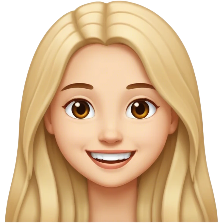 smiling girls with long hair emoji