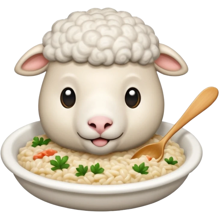 Sheep eating tuna risoto emoji