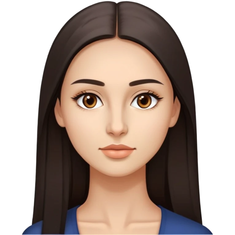 Médica mulher de 25 anos morena de olhos castanhos escuros, cabelo liso longo fino, altura 1,64 peso 79kg, branca, boca pequena mas bem desenhada e nariz pequeno, maças do rosto bem marcadas emoji