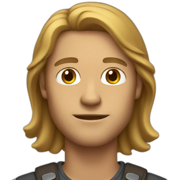 Man with long light brown hair emoji