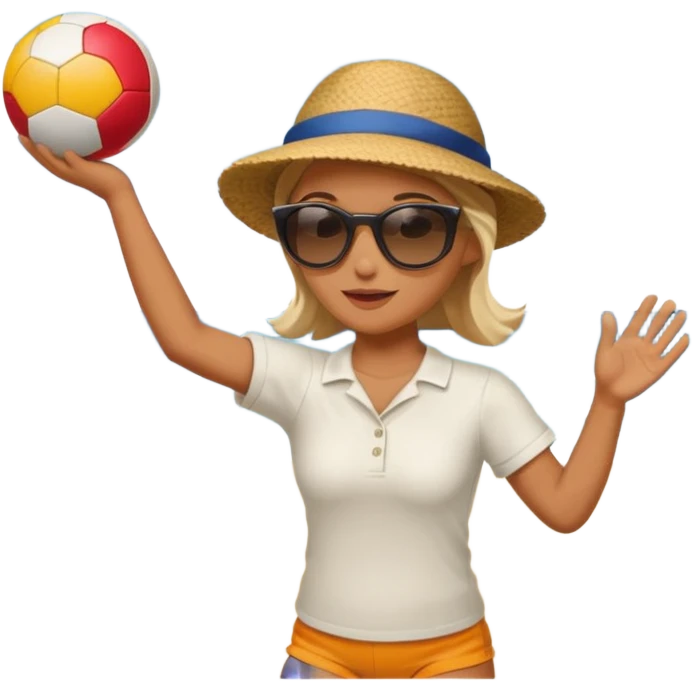 Throwing a ball at the beach. emoji