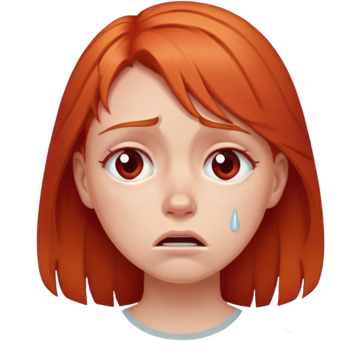 Traumatised red head girl 💔🫩😭 emoji