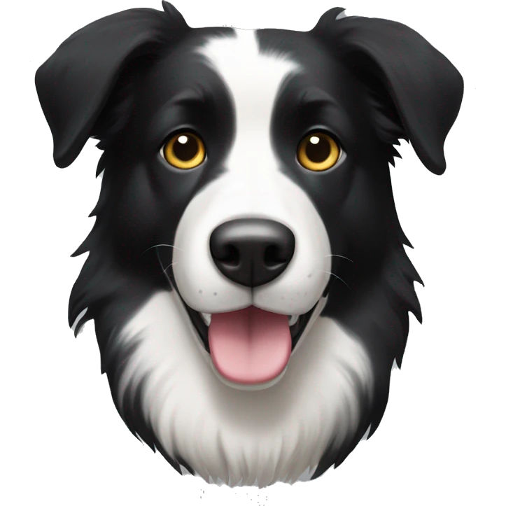 Black & white Bordercollie / Labrador with short fur emoji