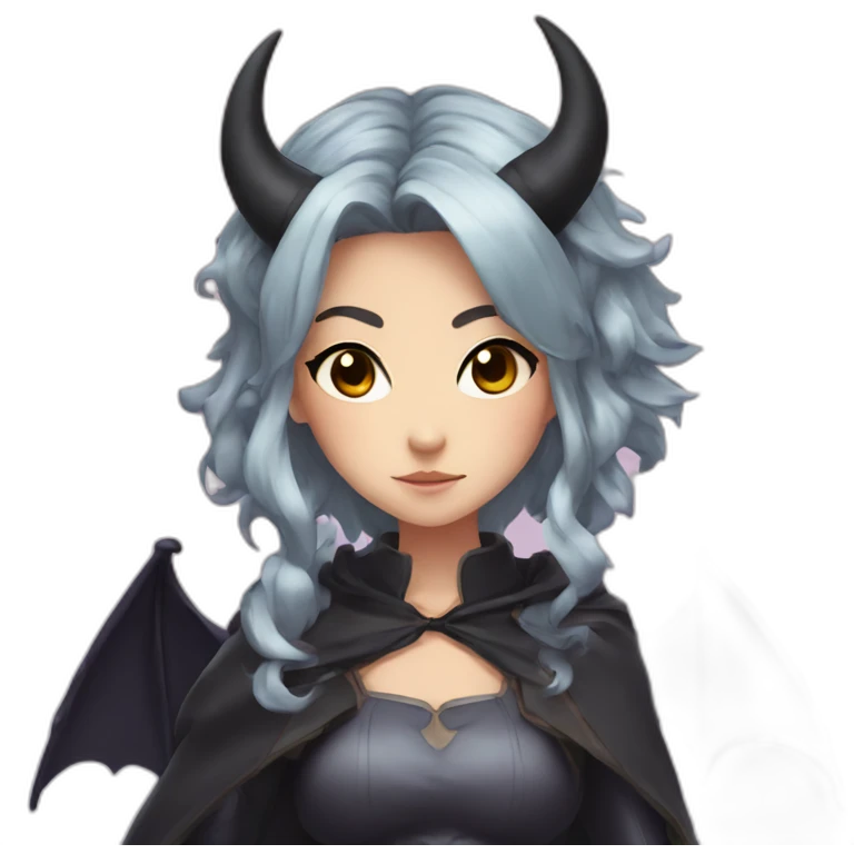 Anime girl with horns and bat wings emoji