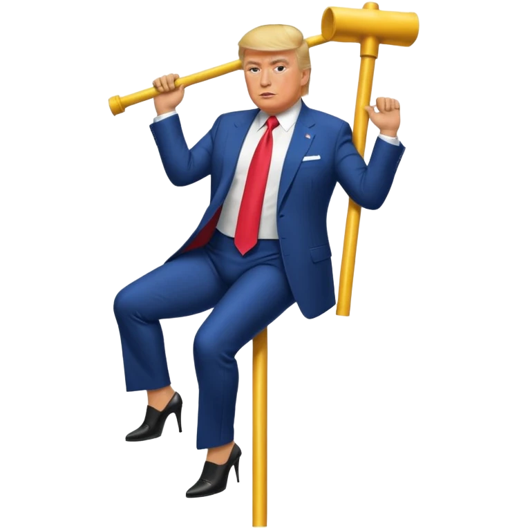 donald trump with a brazilian butt lift sliding up and down the stripper pole sexily  emoji