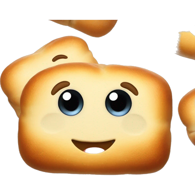 Mini Challah bread that smiles with cute twinkly eyes emoji