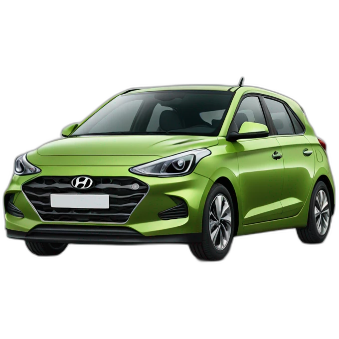 Voiture modèle i20 hyundai vert viride emoji