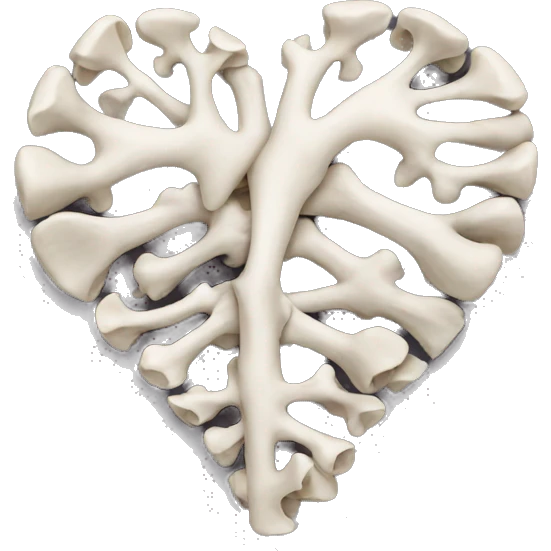 Heart made of bones emoji