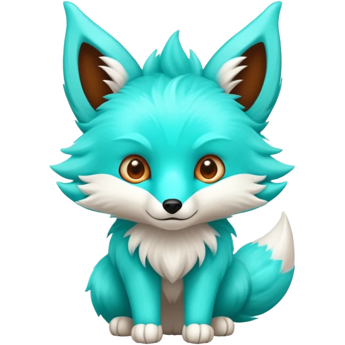 Turquoise fakemon-fox-creature emoji