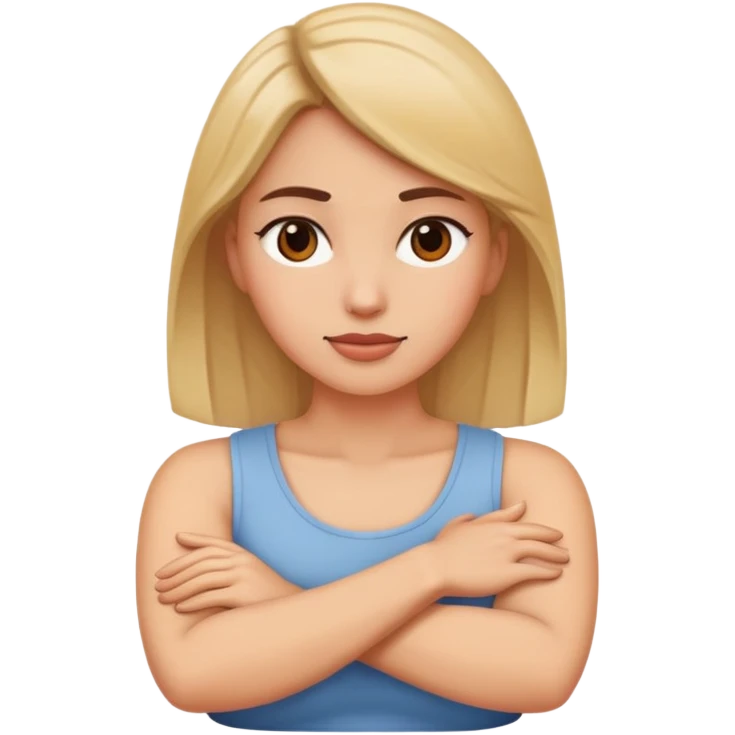 Arms crossed around a woman’s neck emoji