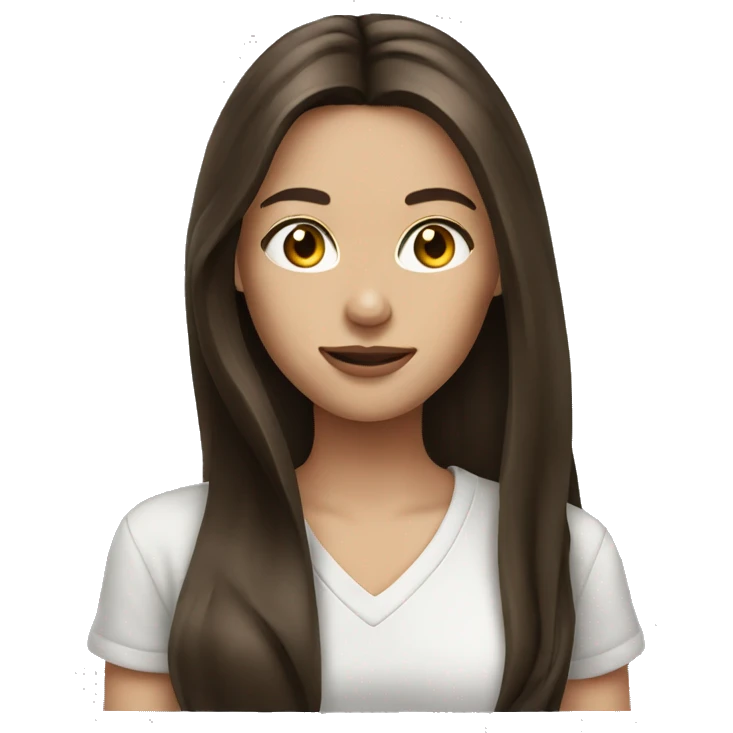 brunette girl long hair with cigarette emoji