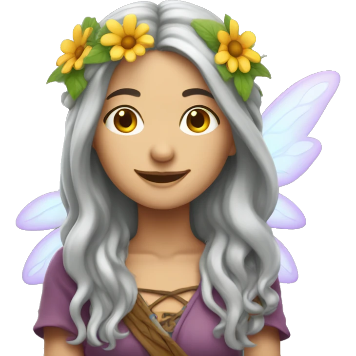 gray haired female hippie fairy emoji