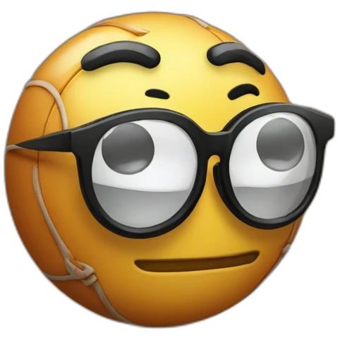 Beat ball with glasses emoji