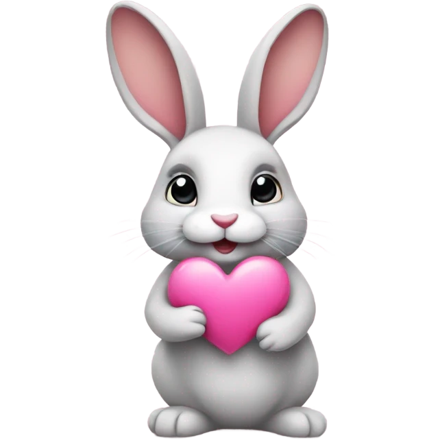 Rabbit with pink heart emoji