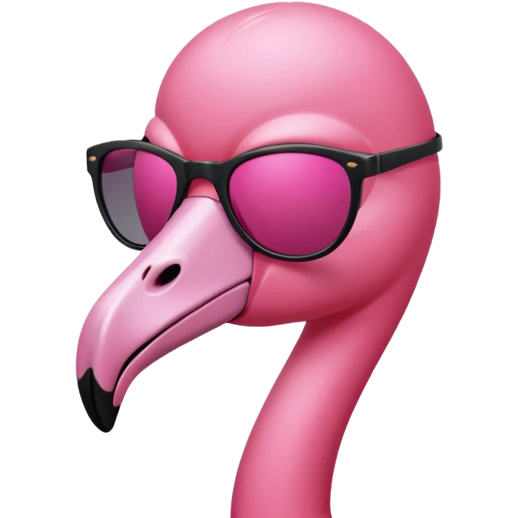 flamingo with black sunglasses emoji