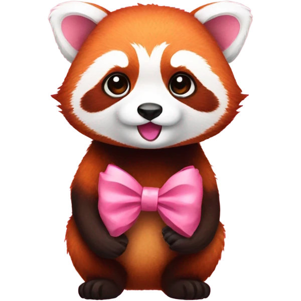 Red panda with pink bow  emoji
