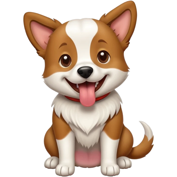 happy dog with tongue out and tail wagging emoji