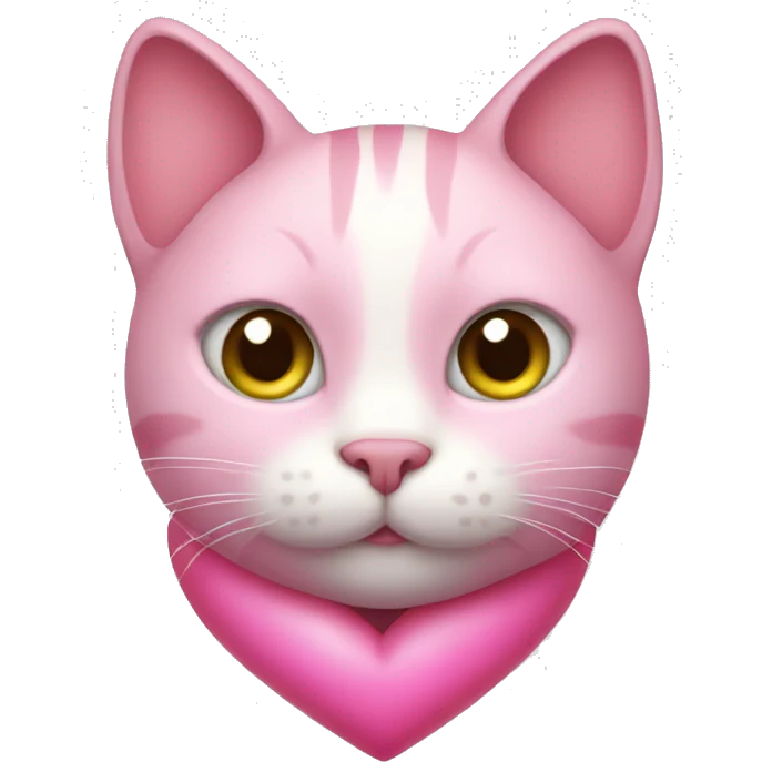 pink cat with heart  emoji