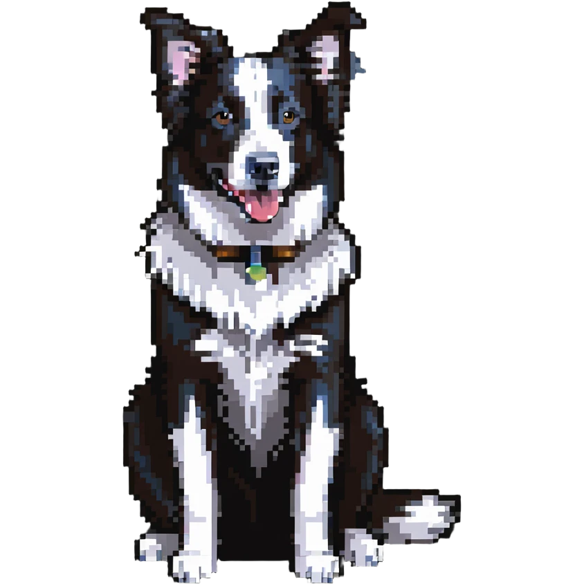 Merle border collie dog sitting emoji